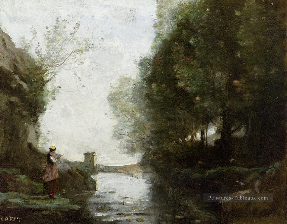 Le cours à la carée romance Jean Baptiste Camille Corot Peintures à l'huile